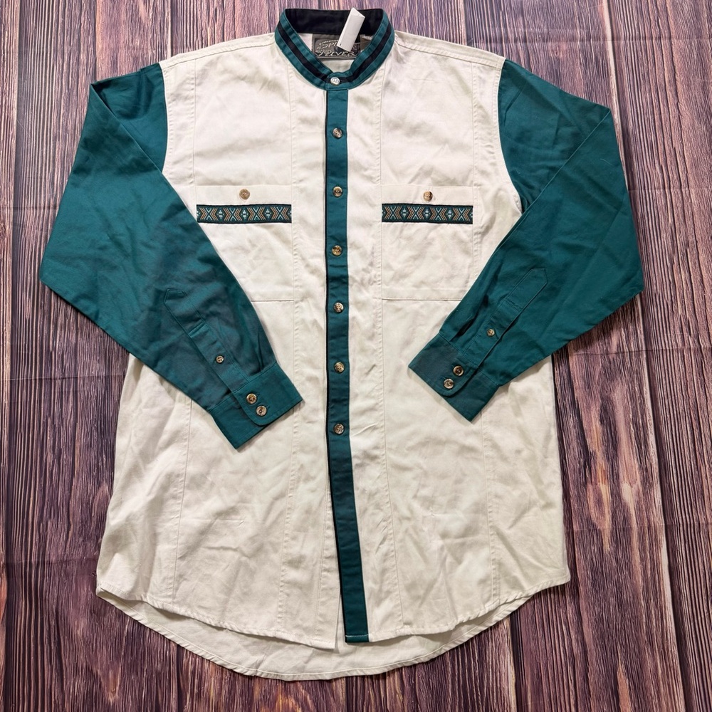 NWT Spindle River Classics Western Button Down Color Blocking Rodeo Dress Shirt